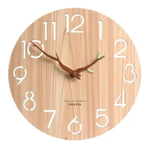 accessoire déco horloge murale en bois