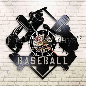 accessoire horloge vinyle baseball