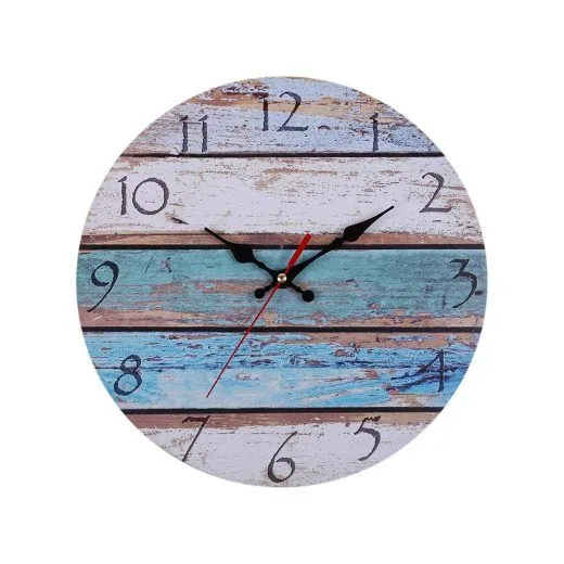 décoration horloge bois coloré