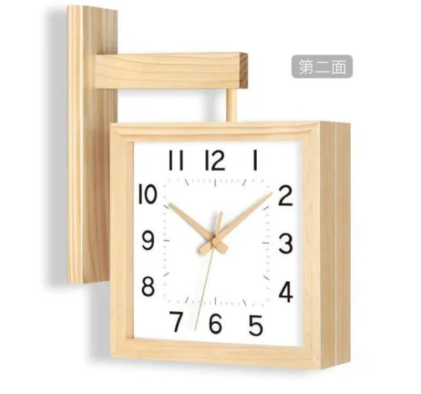 Horloge Bois Carrée