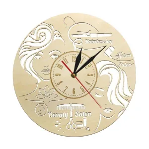 Horloge Bois Coiffure