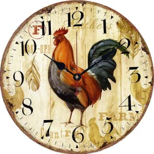 Horloge Bois Coq