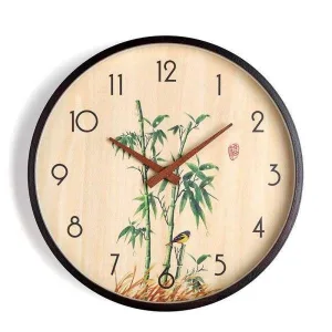 Horloge Bois Florale