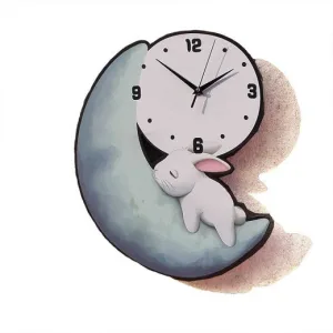 Horloge Bois Lapin