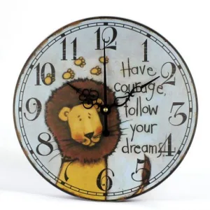 Horloge Bois Lion