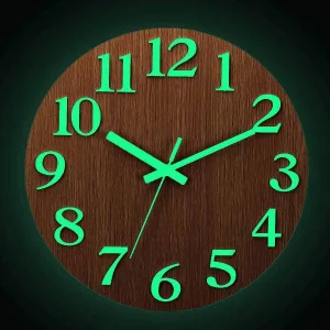 Horloge Bois Luminescente