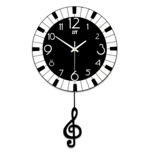 Horloge Bois Notes de Musique