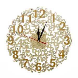 Horloge Bois Nuée de Chiffres