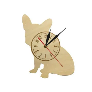 Horloge Bois Petit Chien
