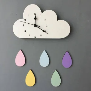 Horloge Bois Pluie Colorée