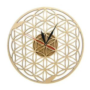 Horloge Bois Quadrillage