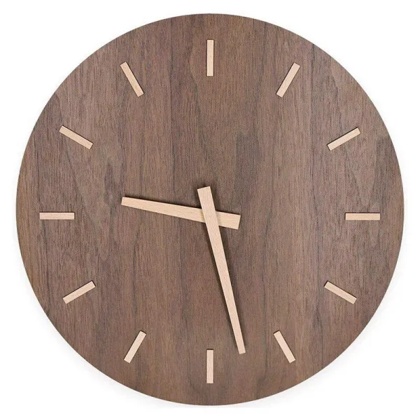Horloge Bois Sans Chiffres