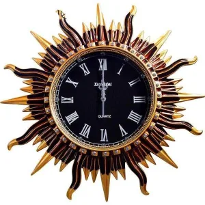 Horloge Bois Soleil Flamboyant