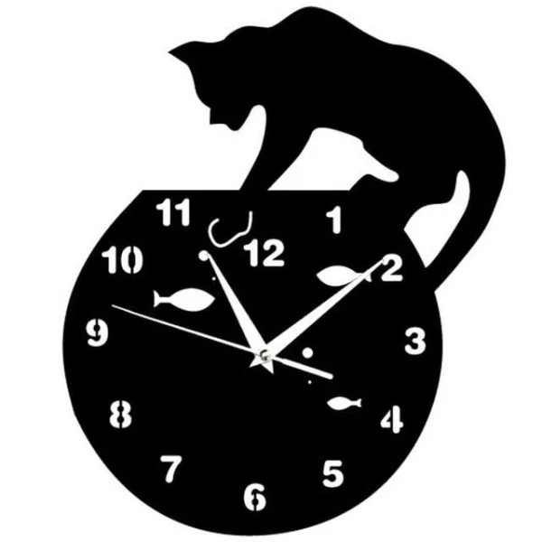 Horloge Chat et Poissons