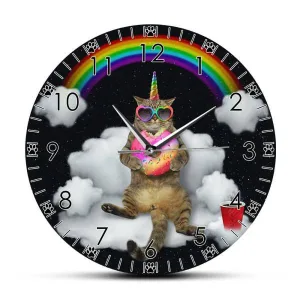 Horloge Chat Licorne