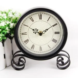horloge de table vintage chiffres romains