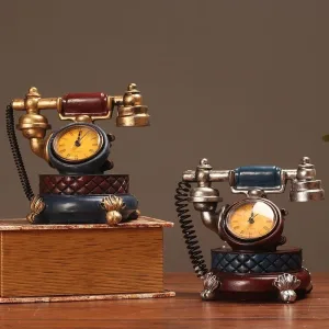 horloge de table vintage téléphone