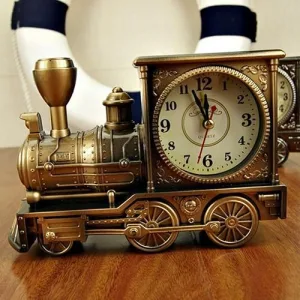 horloge de table vintage train