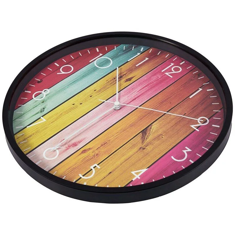 horloge décorative en bois coloré