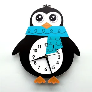 horloge décorative pingouin enfant