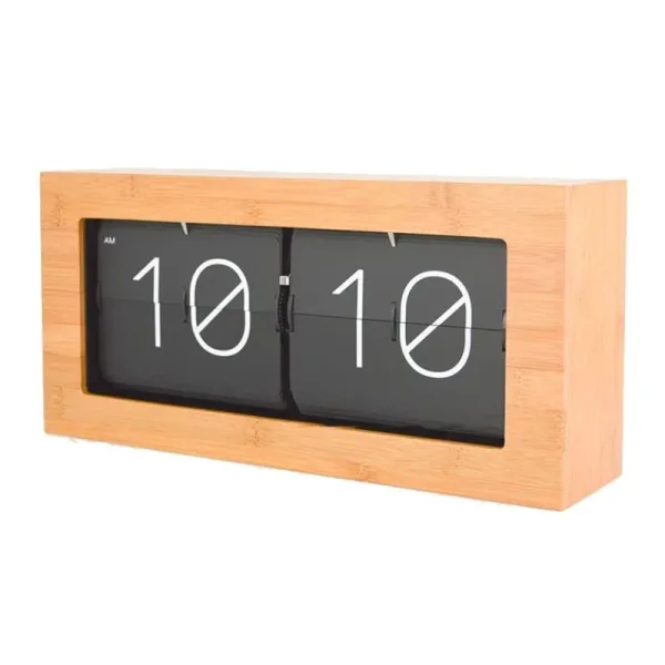 Horloge Flip Flap Bois Rétro