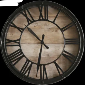Horloge Industrielle Classique Bois
