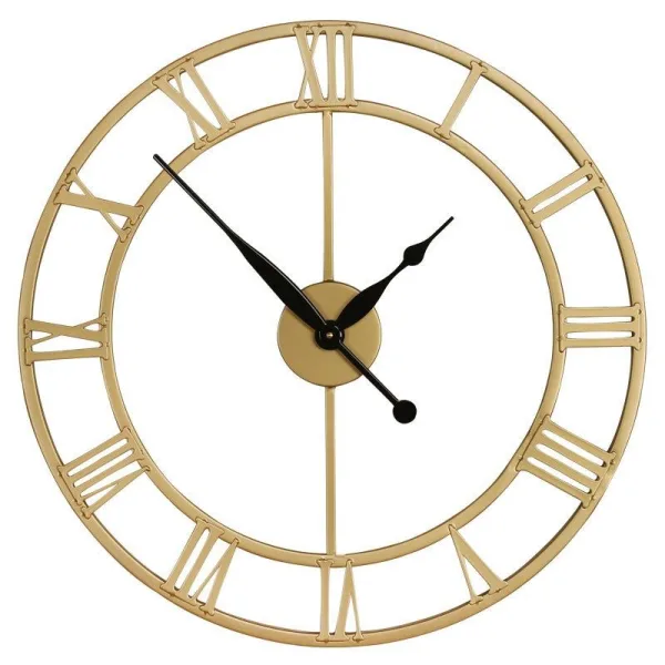 Horloge Industrielle Métal Dorée