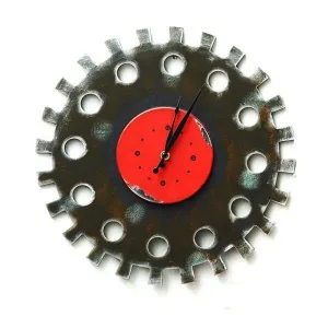 Horloge Industrielle Rouage Coloré