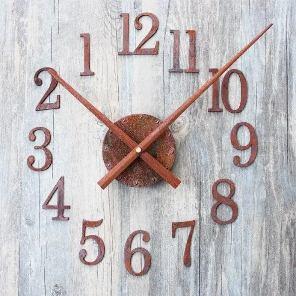 horloge inversée bois
