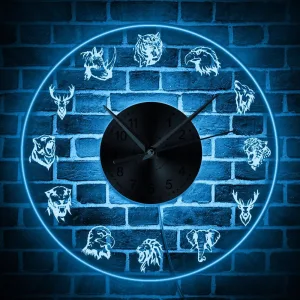 Horloge led avec animaux