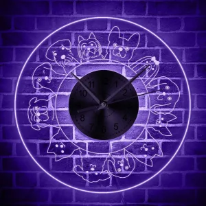 horloge lumineuse petits chiens