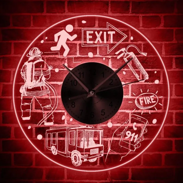 horloge lumineuse pompiers