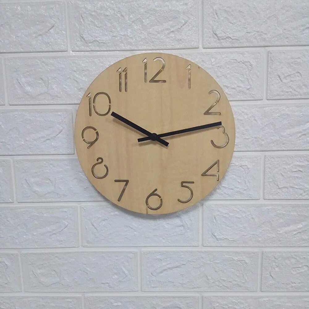 horloge minimaliste en bois vintage