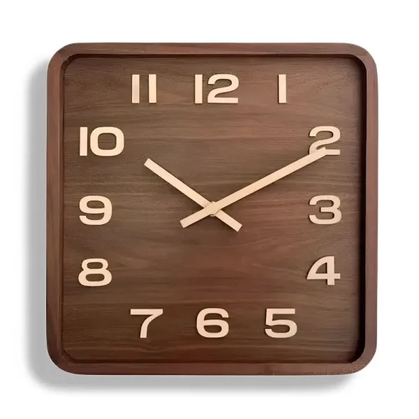Horloge Murale Carrée en Bois