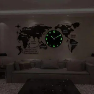Horloge Murale Géante Mondiale Lumineuse