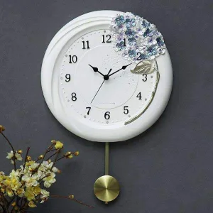 Horloge Murale Géante Pendule Fleurie