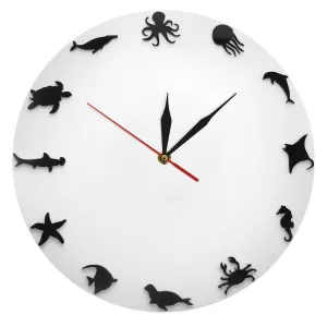 Horloge Murale Originale Animaux Marins