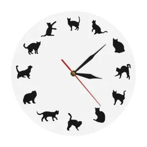 Horloge Murale Originale Chatons