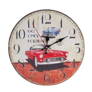 Horloge murale rétro en bois