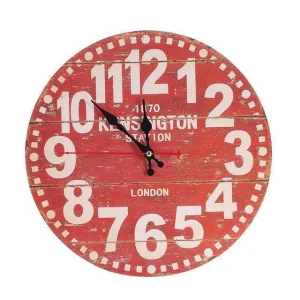 Horloge murale rétro rouge
