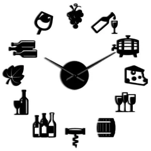 Horloge Murale Stickers Vin