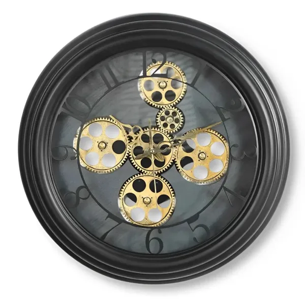 horloge rétro murale noir