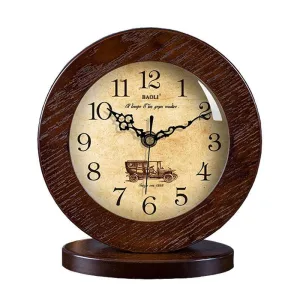 horloge ronde design en bois