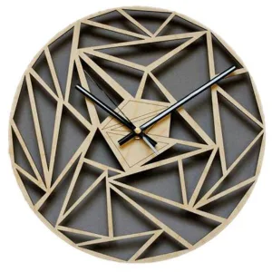 horloge unique en bois avec design géométrique