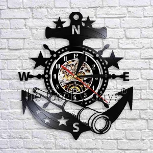 horloge vinyle ancre