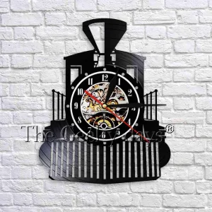 horloge vinyle train